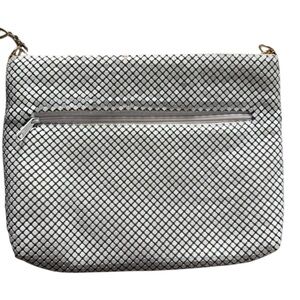 White Metal Mesh Crossbody Bag